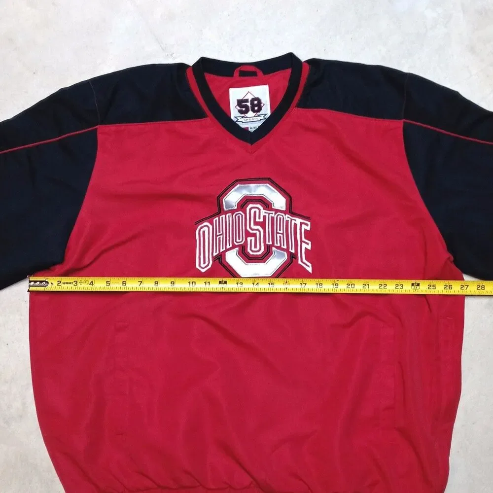 Ohio State Buckeyes Men’s XL Embroidered Side Zipper Pocket Pullover Windbreaker